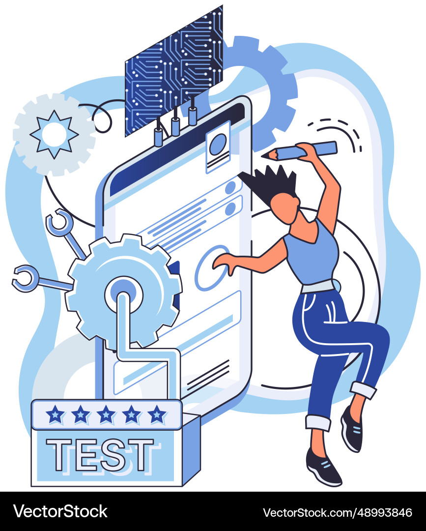 Application testing metaphor software Application testing metaphor software vector image
