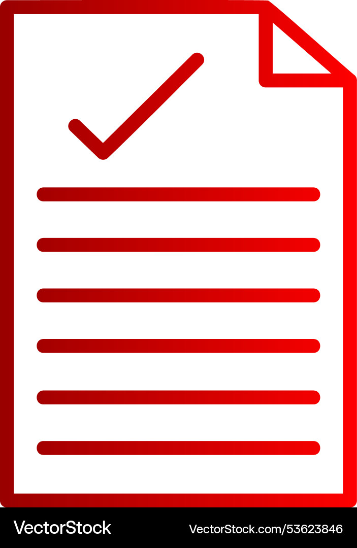 Check mark line gradient icon Vector Image