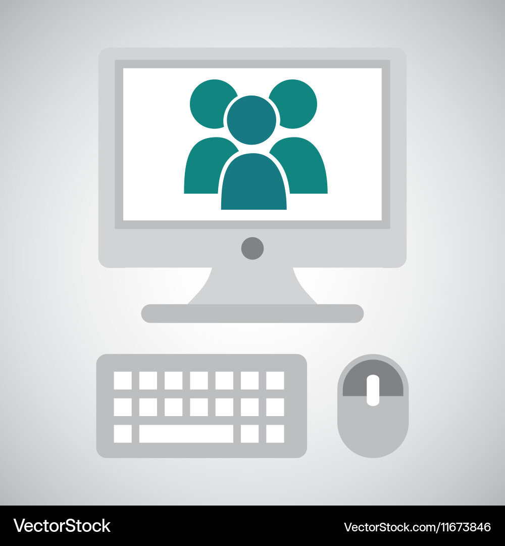 Computer network desktop group Vector Image