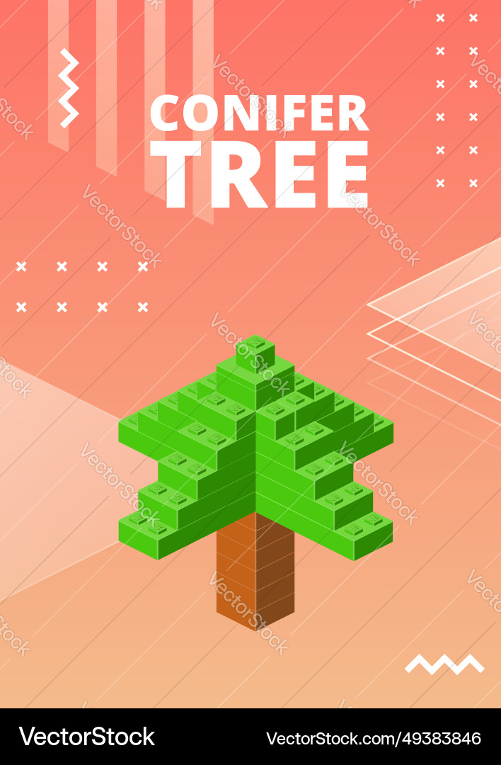 Coniferous tree poster for print and design Coniferous tree poster for print and design vector image