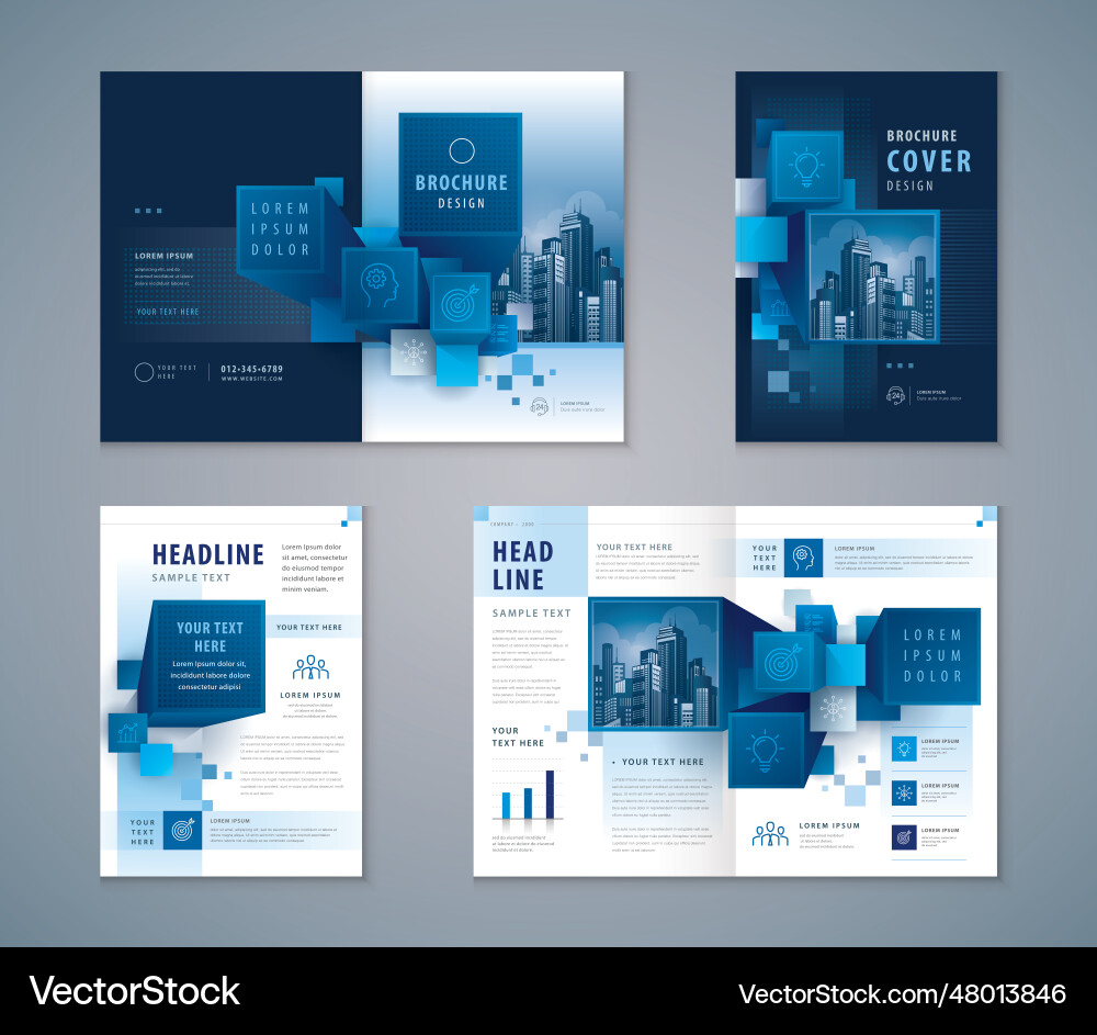 Cover book design set abstract 3d cube blocks Cover book design set abstract 3d cube blocks vector image
