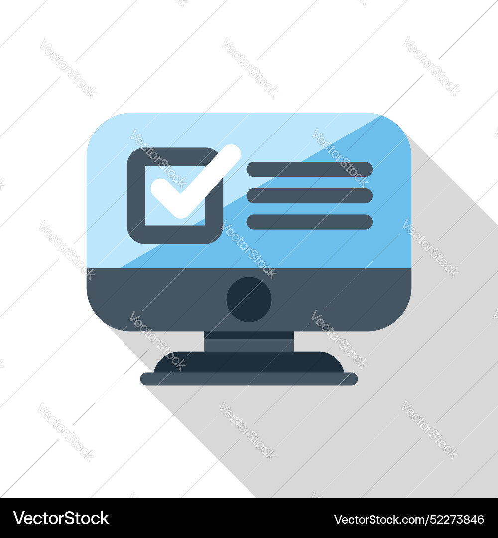 Desktop computer displaying online survey Desktop computer displaying online survey vector image
