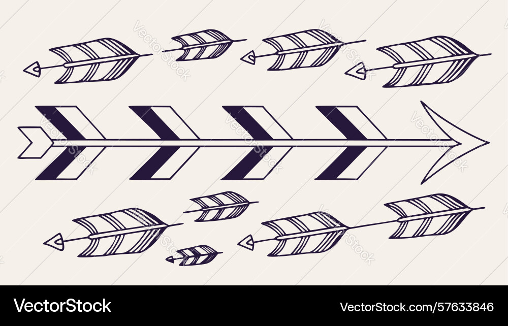 Dynamic pattern of intersecting arrows design vector image