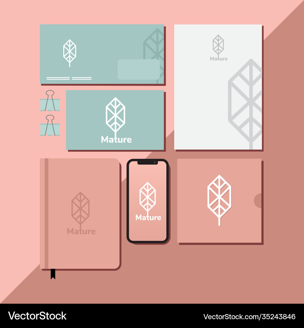 Envelopes with bundle mockup set elements vector image