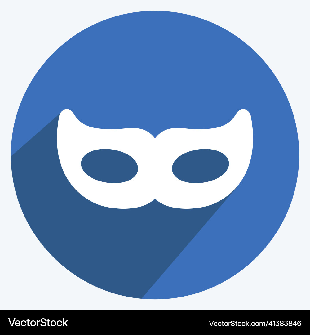 Eyes mask icon in trendy long shadow style Eyes mask icon in trendy long shadow style vector image