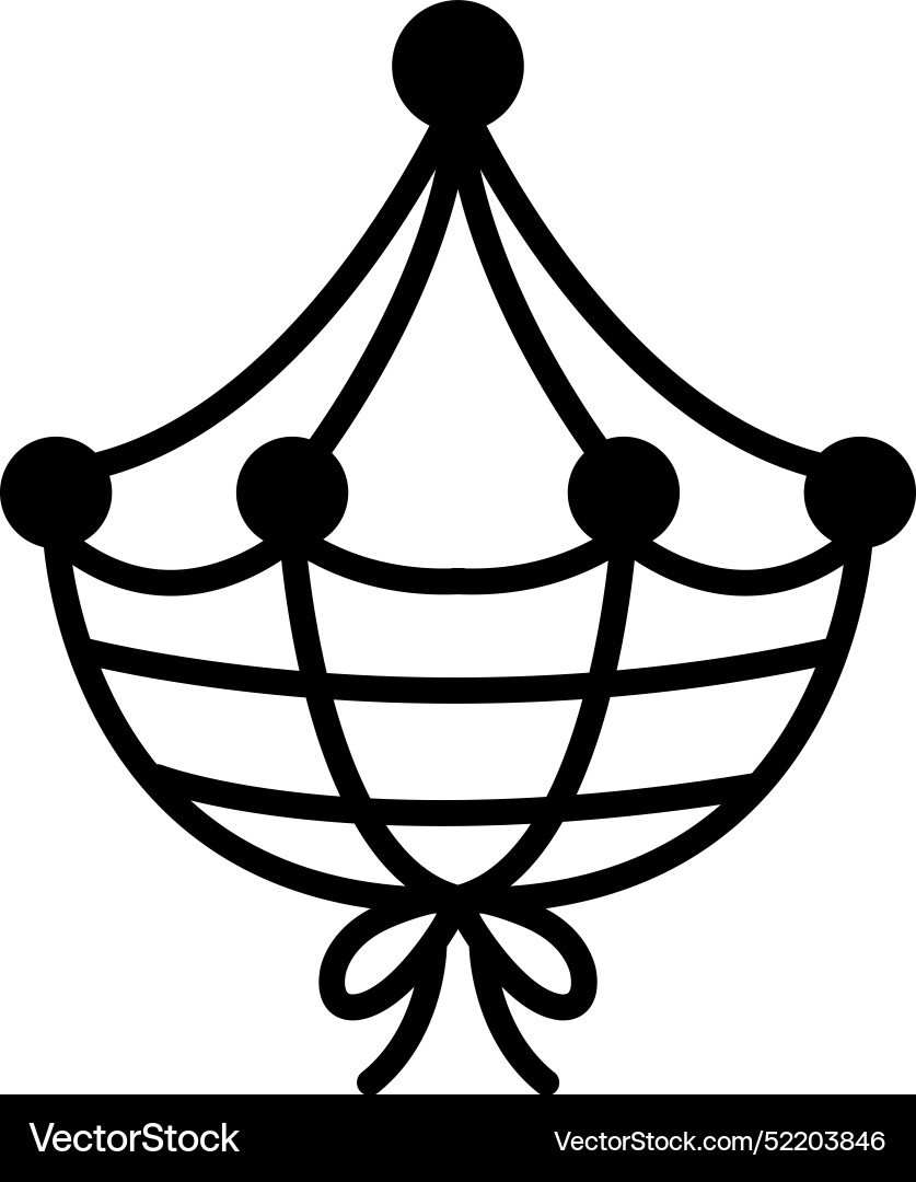 Fishing net icon in line style Vector Image