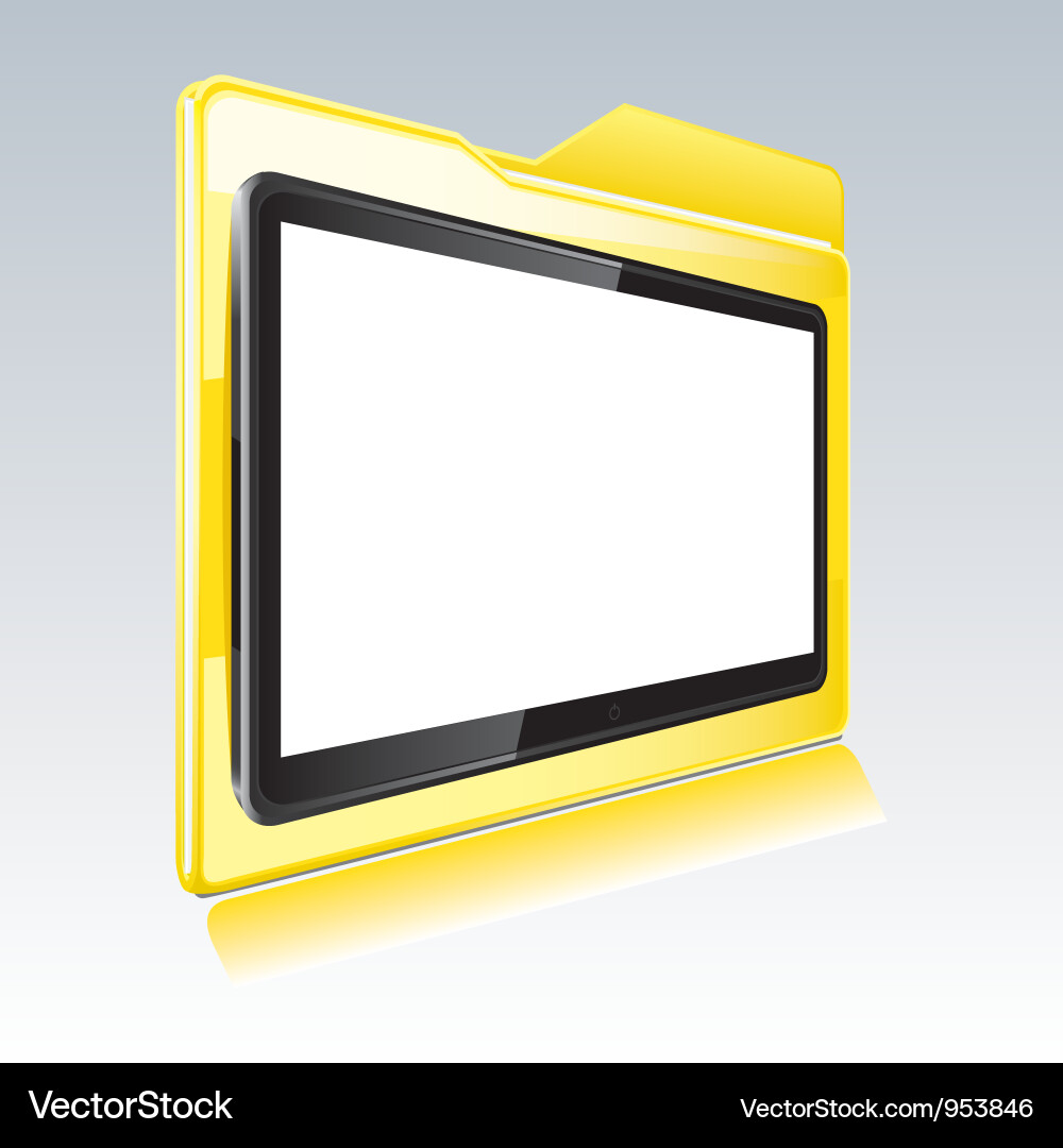 Folder with abstract monitor vector image