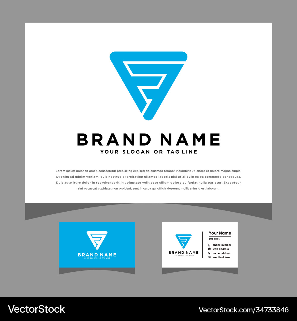 Initials ff logo with a triangle pattern Initials ff logo with a triangle pattern vector image