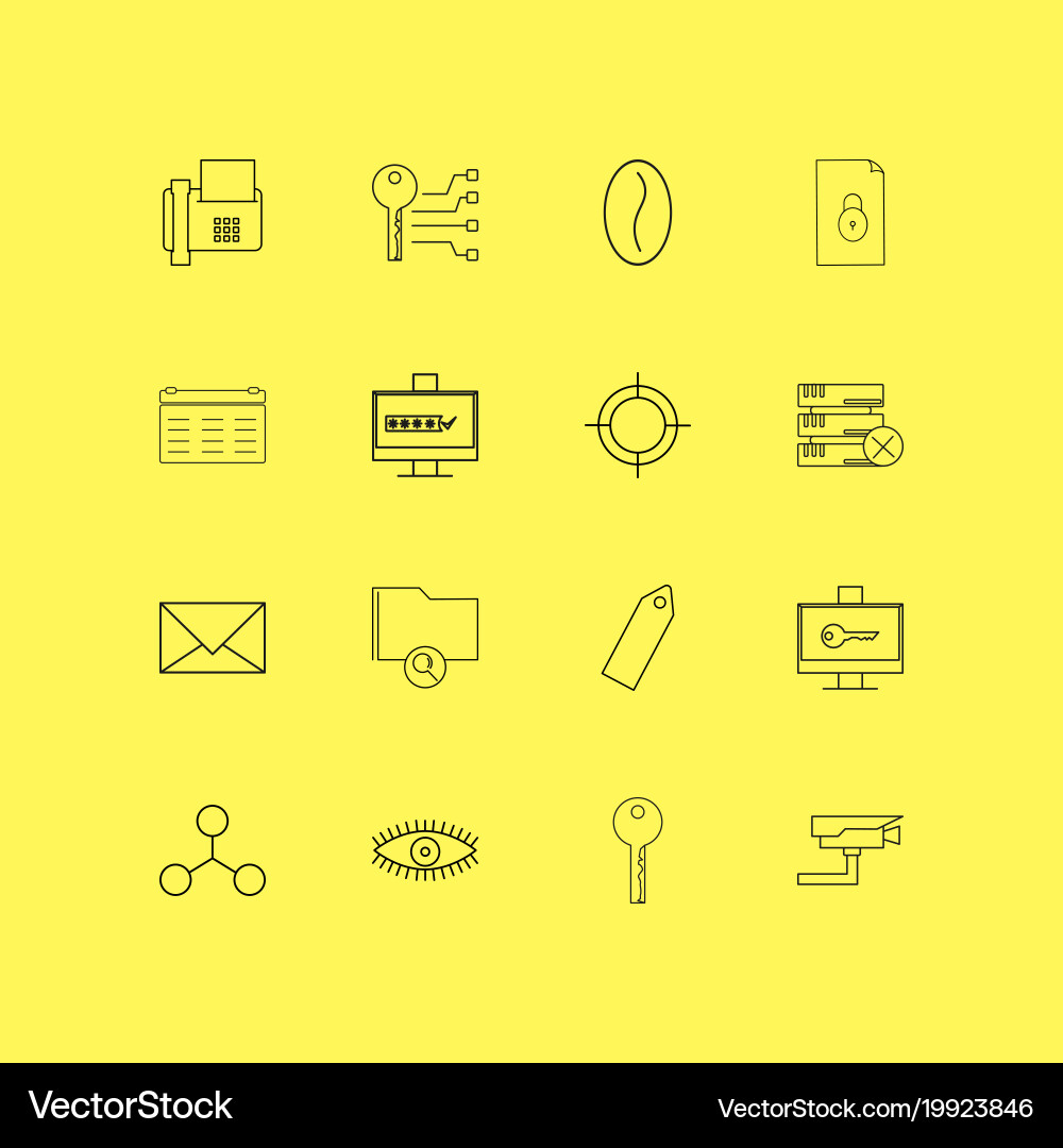 Internet technologies linear icon set simple vector image