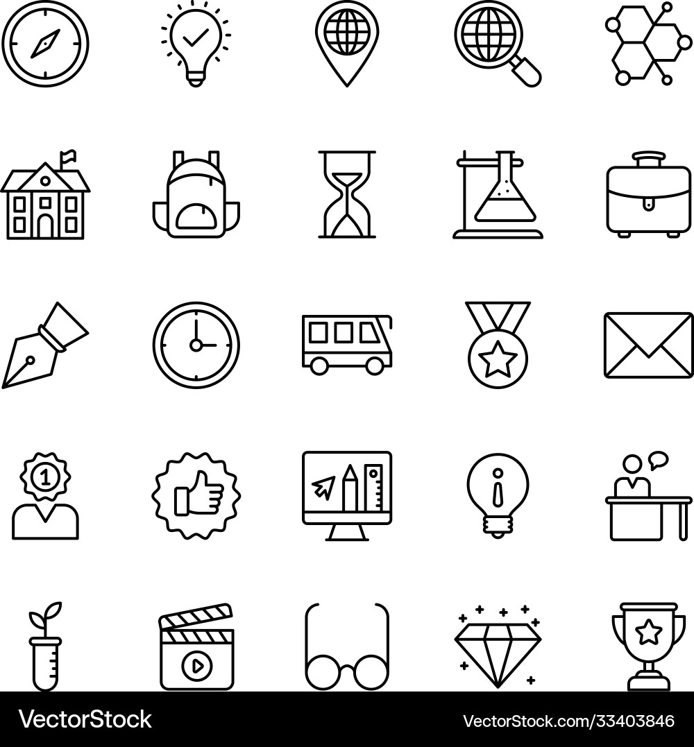 Learning line icons Vector Image