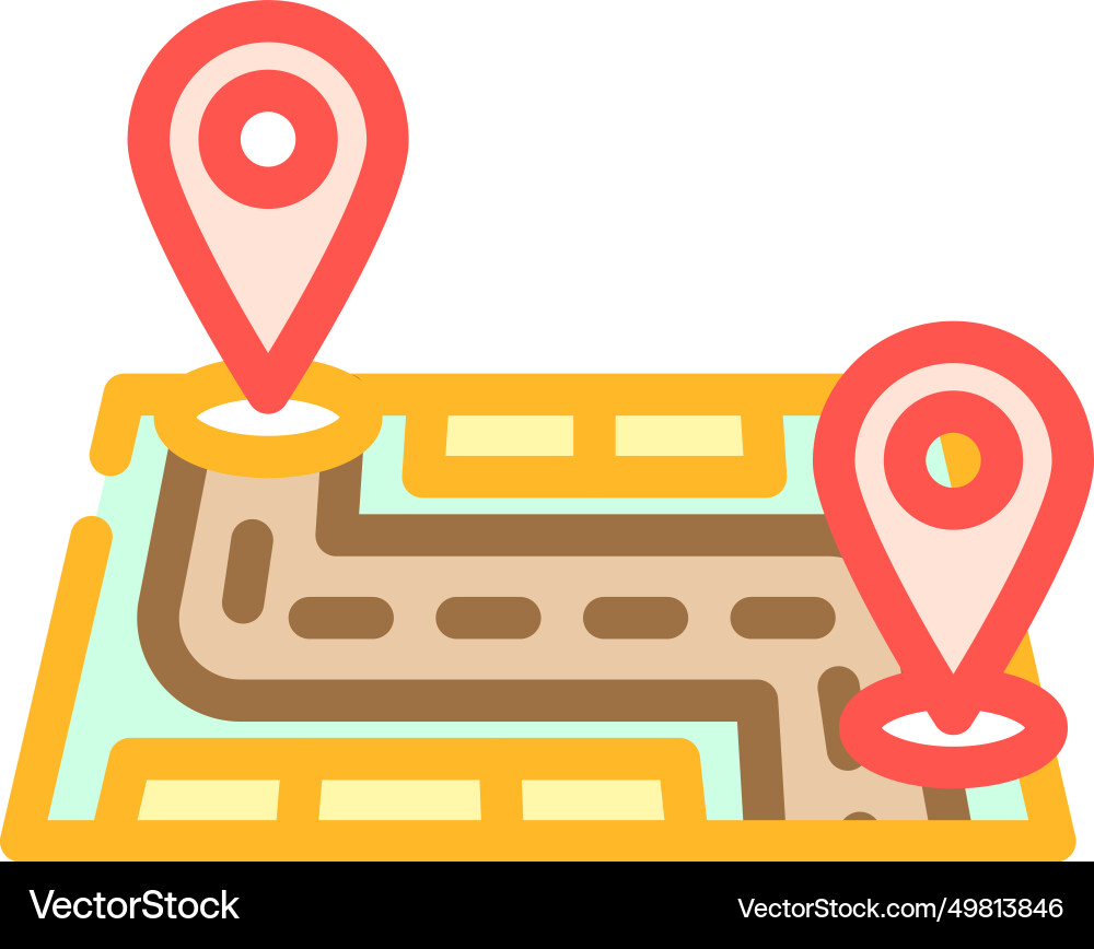 Map pointer delivery color icon vector image