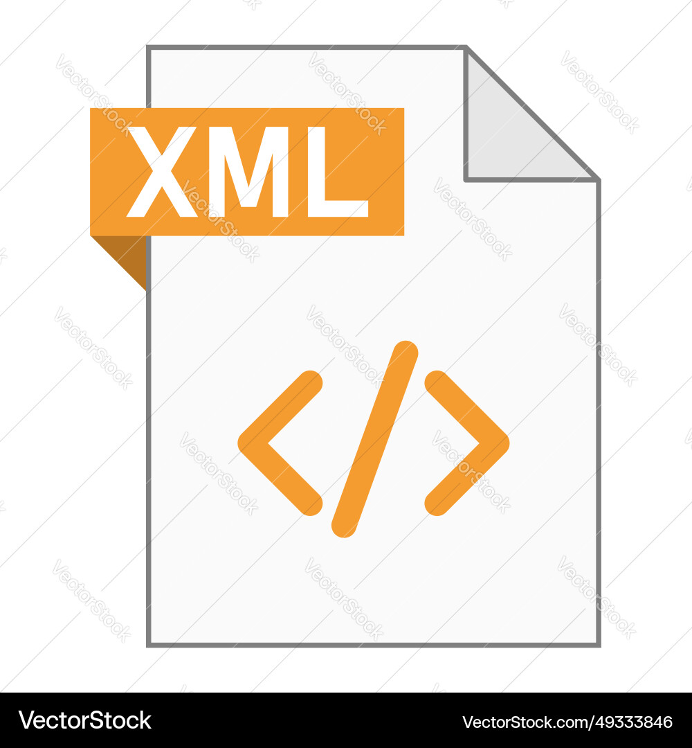 Modern flat design of xml file icon for web vector image