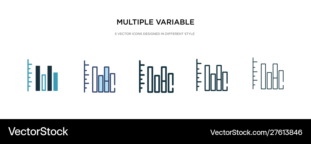 Multiple variable vertical bars icon in different vector image
