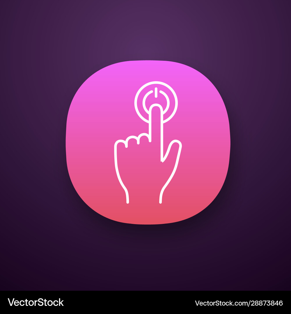 Power button click app icon Power button click app icon vector image