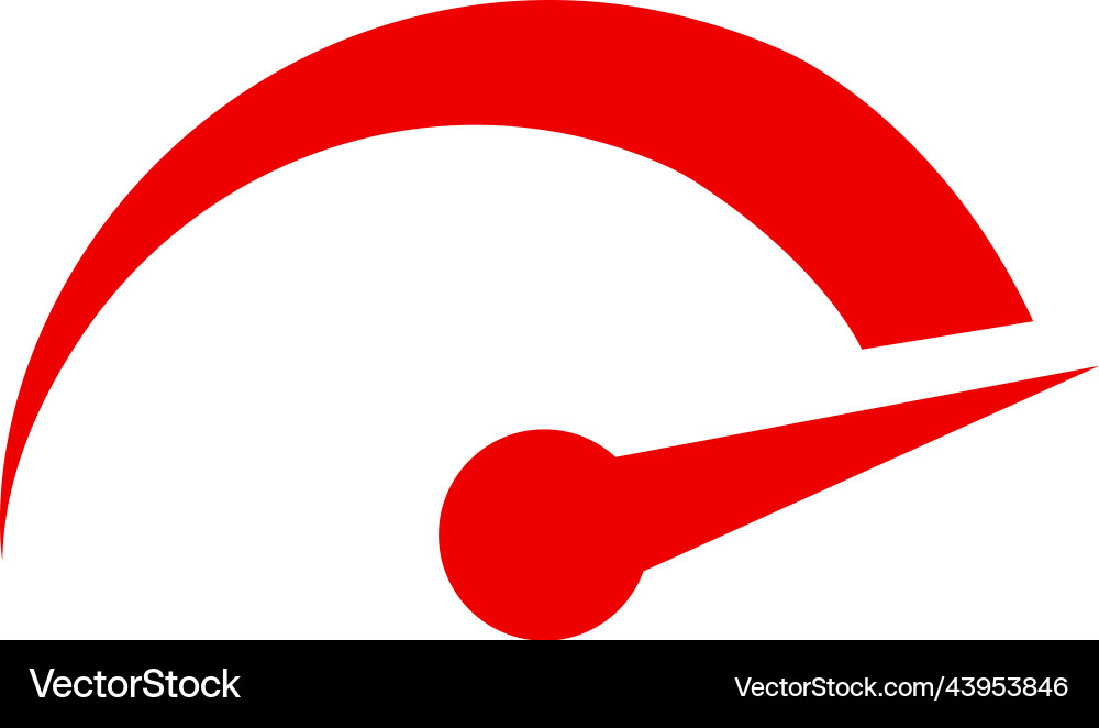 Red color speedometer web icon vector image