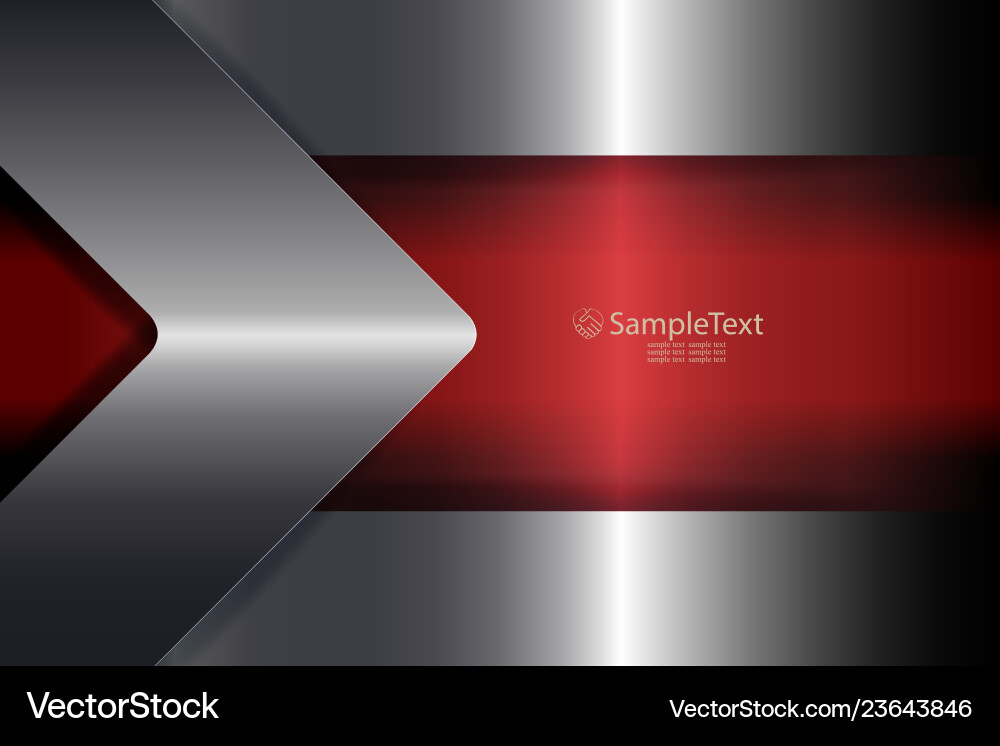 Red dark abstract composition with metallic shiny Vector Image