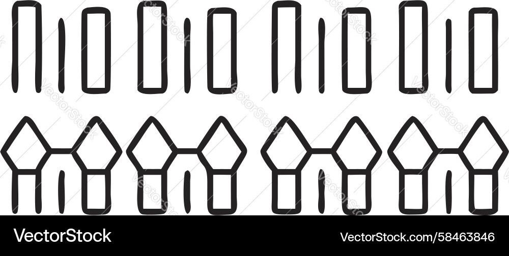 Repeating House Outline Pattern Vector Image