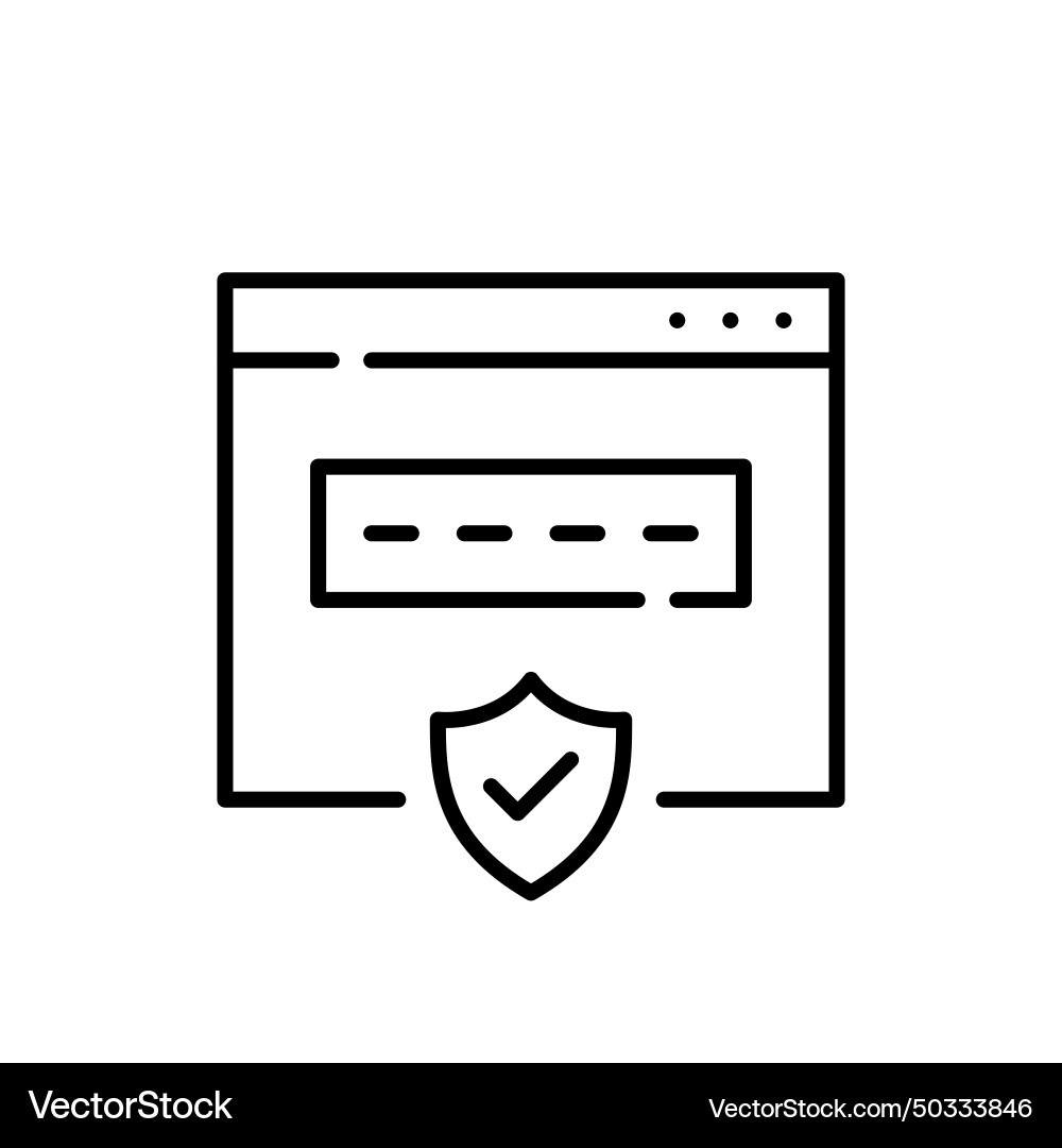 Secure internet account login web browser shield Secure internet account login web browser shield vector image