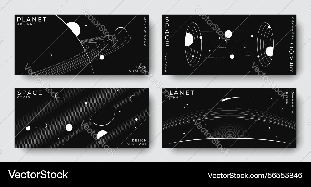Set of abstract space horizontal backgrounds Set of abstract space horizontal backgrounds vector image