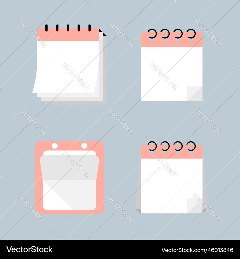 Set of calendar icon paper note text box Set of calendar icon paper note text box vector image