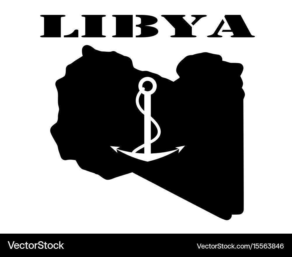 Symbol of libya and map Vector Image