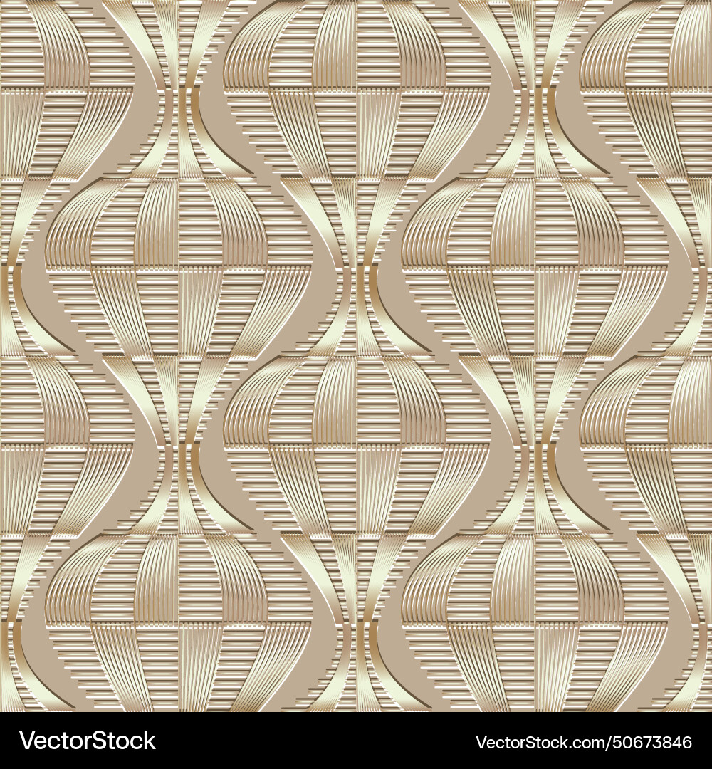 Trendy textured emboss 3d lines seamless pattern Trendy textured emboss 3d lines seamless pattern vector image