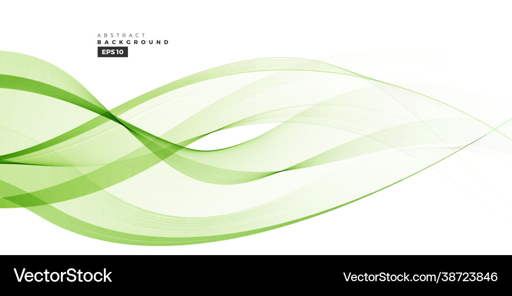 Wave element with abstract green lines Vector Image
