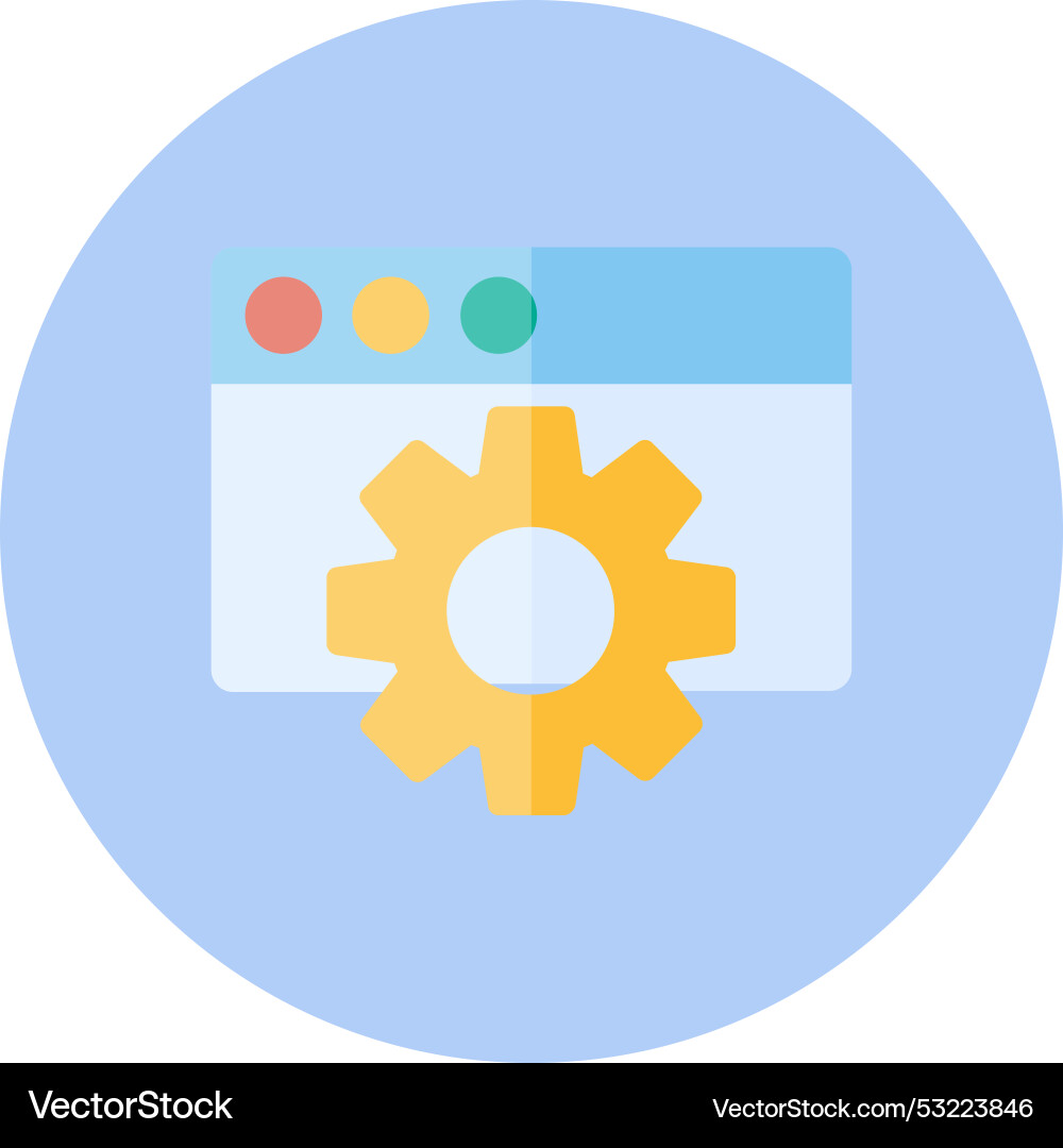 Web setting flat circle icon vector image
