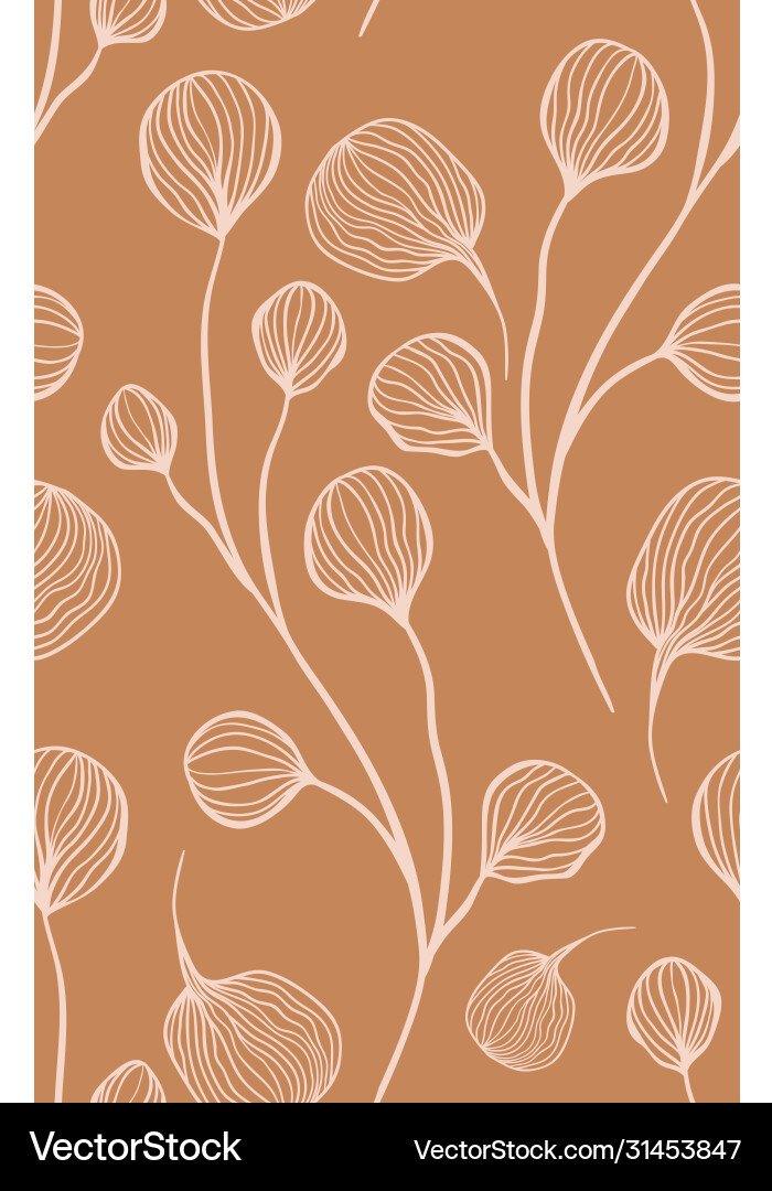 Abstract botanical seamless pattern in light Vector Image