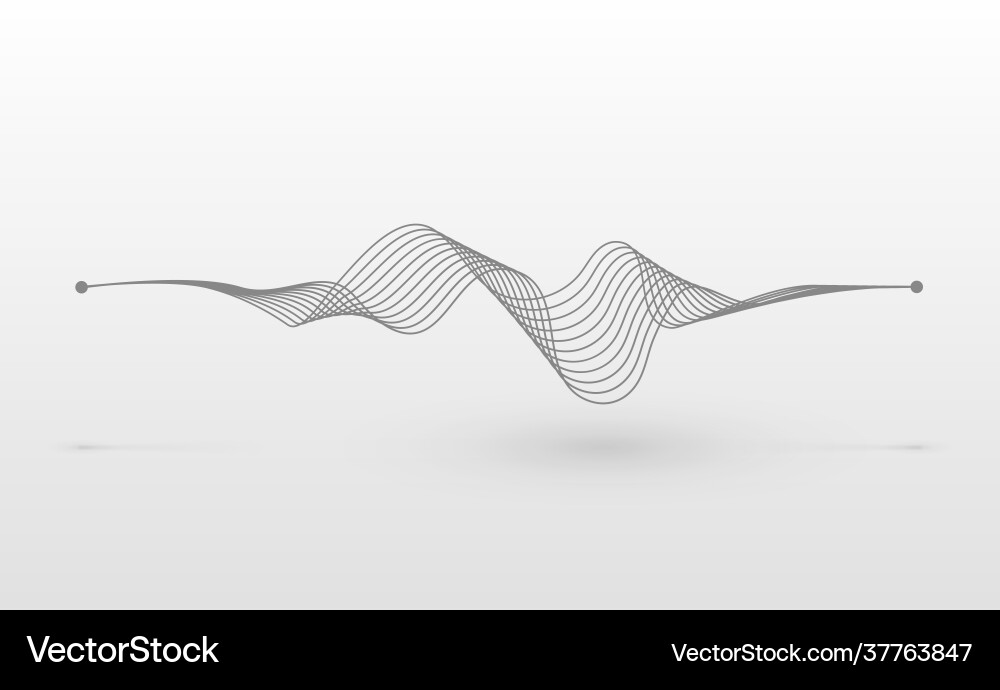 Abstract Soundwave Wireframe Vector Image