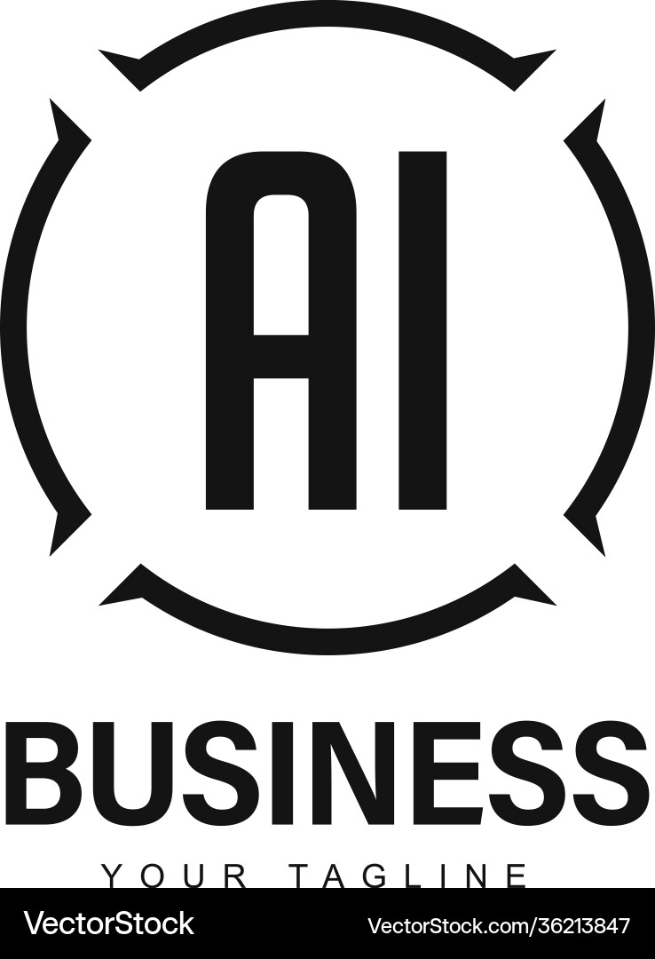 Ai initial a logo design with abstract style Ai initial a logo design with abstract style vector image
