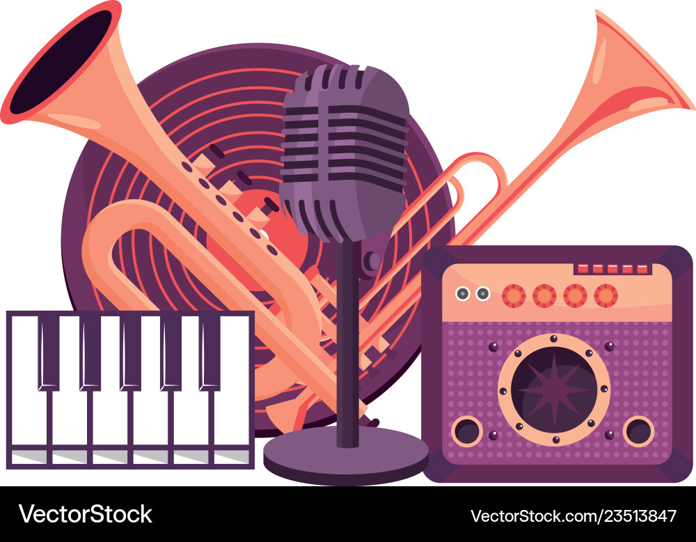 Amplifier with instruments Vector Image