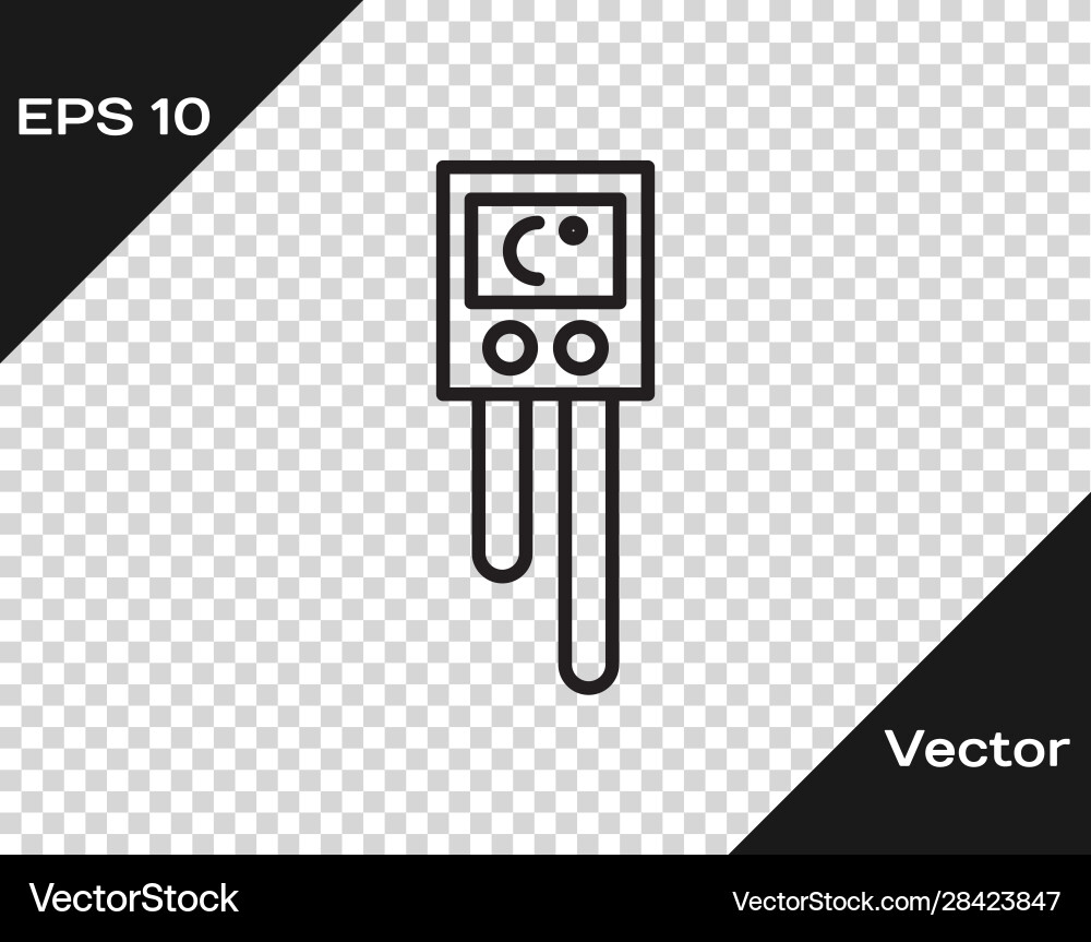 Black line temperature and humidity sensor icon Black line temperature and humidity sensor icon vector image