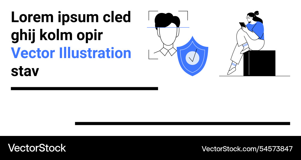 Digital identity verification with personal Digital identity verification with personal Vector Image