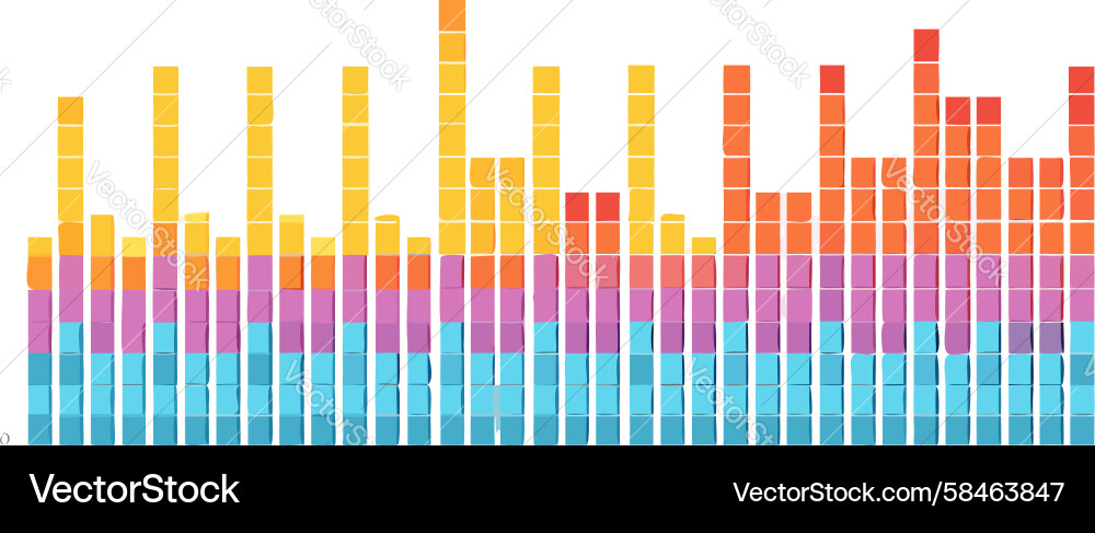 Dynamic Gradient Bar Chart Vector Image
