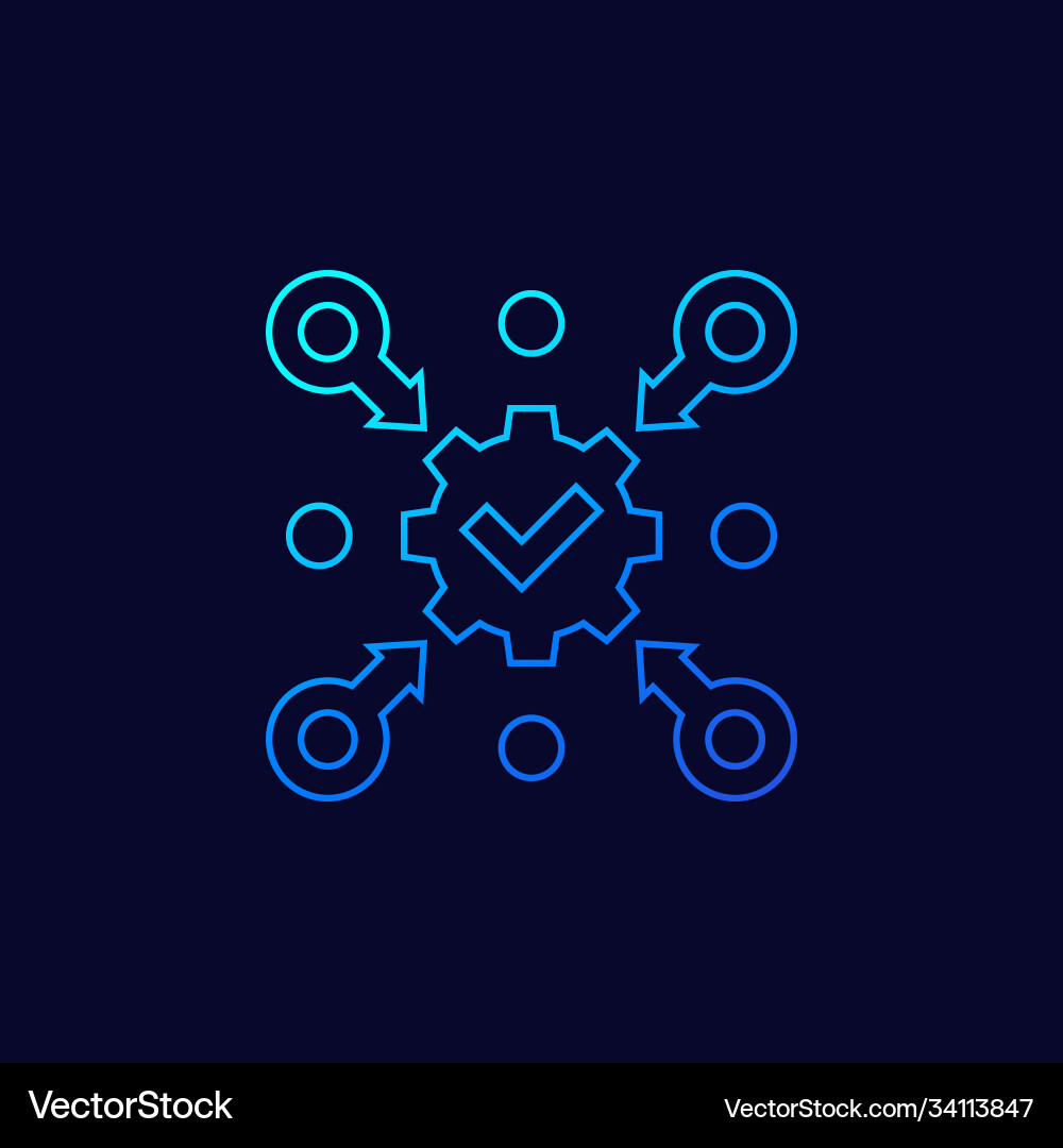 Execution and execute line icon Vector Image