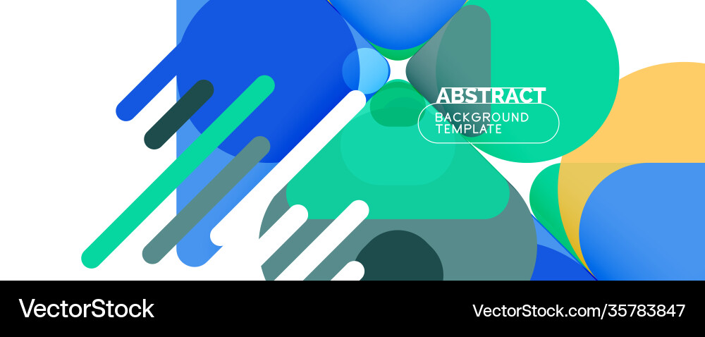 Flat geometric round shapes and dynamic lines Vector Image