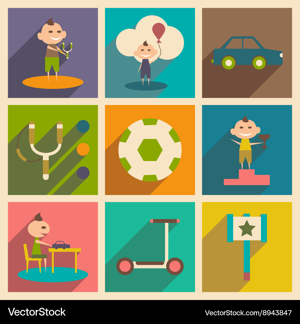 Flat with shadow concept and mobile application vector image