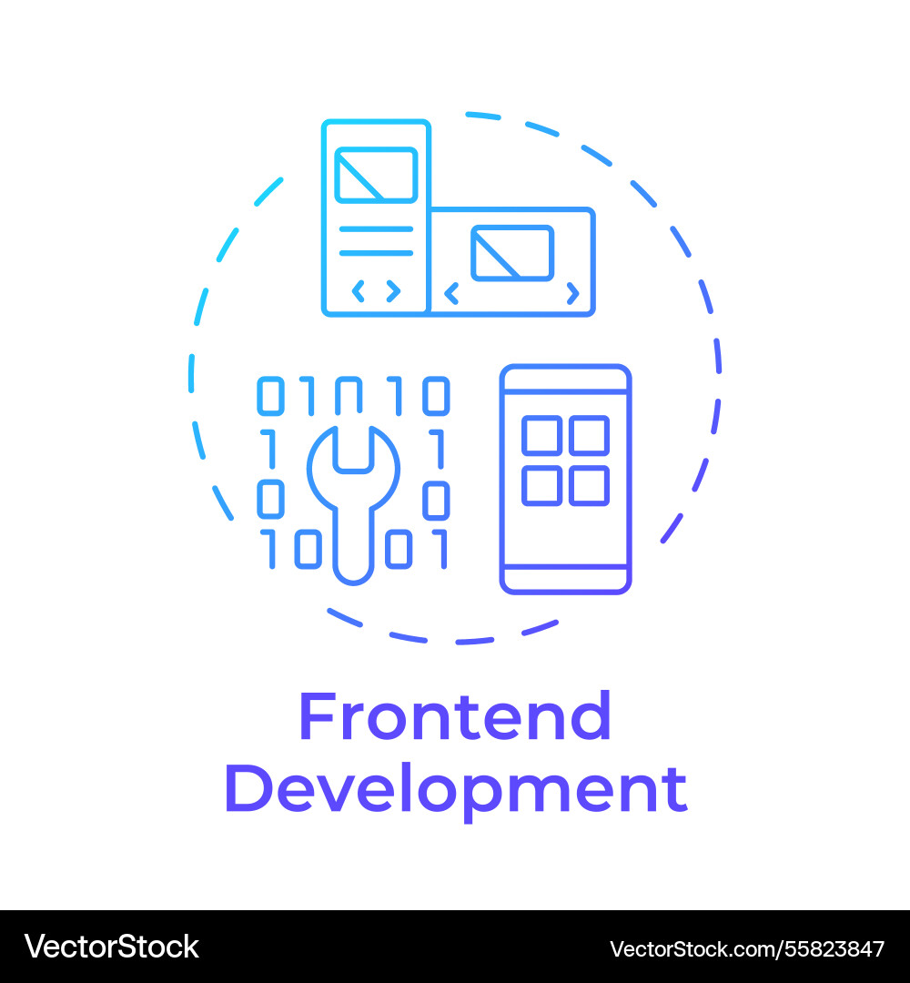 Frontend development blue gradient concept icon Vector Image