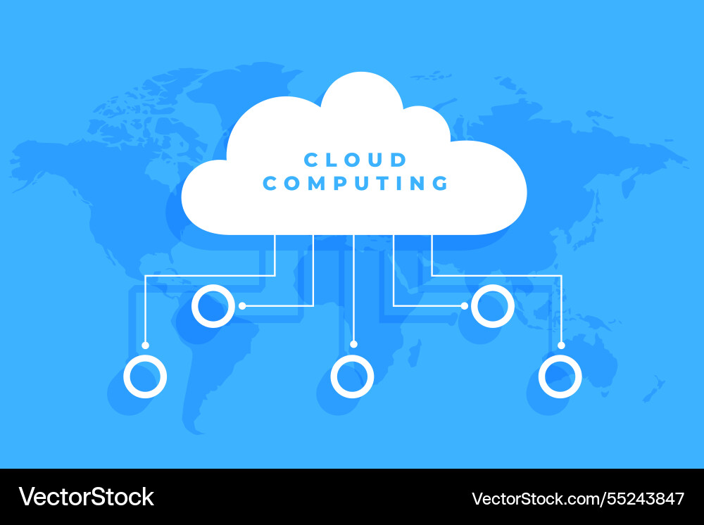 Futuristic global cloud computing tech background Futuristic global cloud computing tech background vector image