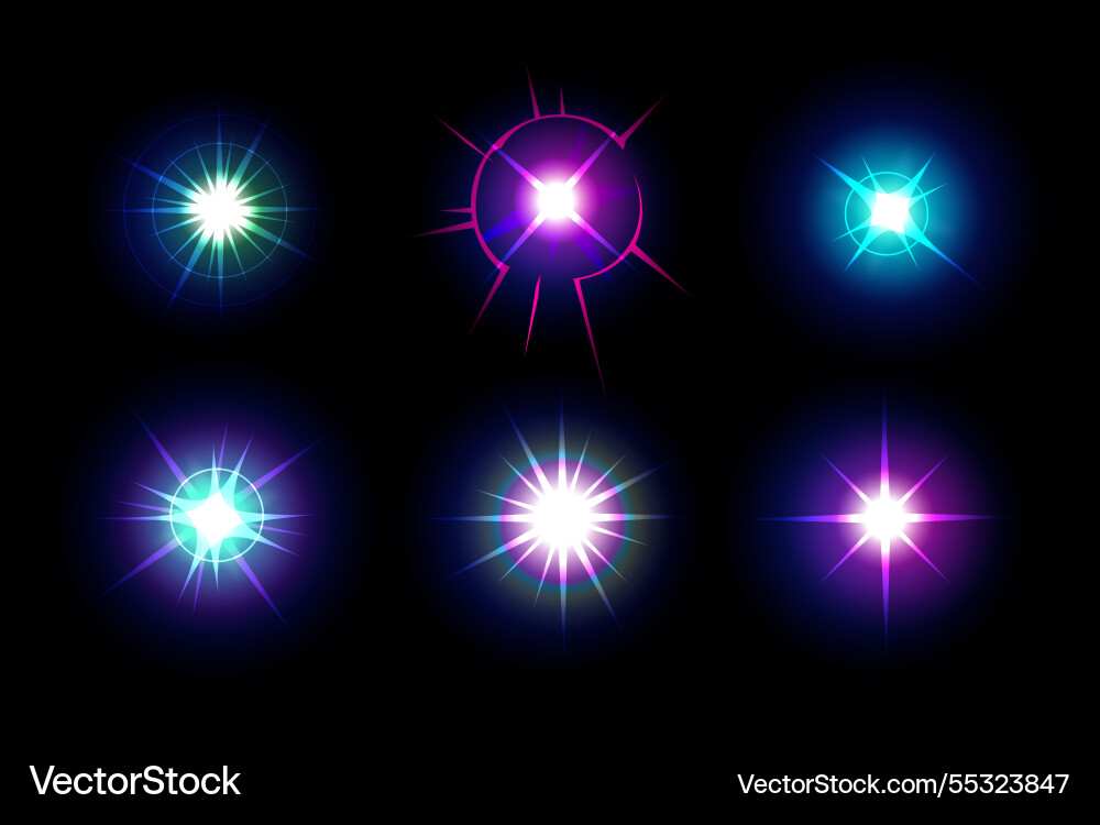 Geschwindigkeitseffekt Licht Flash Raum Sterne Galaxie Vektorbild