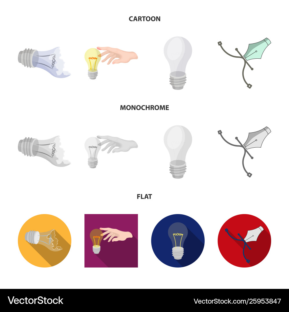 Isolated object lightbulb and ecolam icon vector image