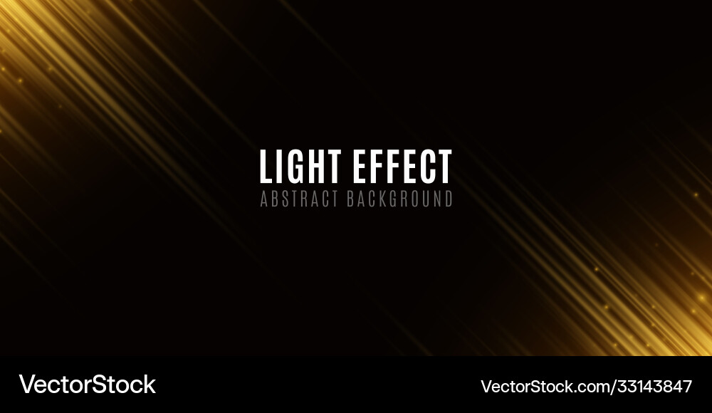 Light effect golden abstract random neon lines vector image