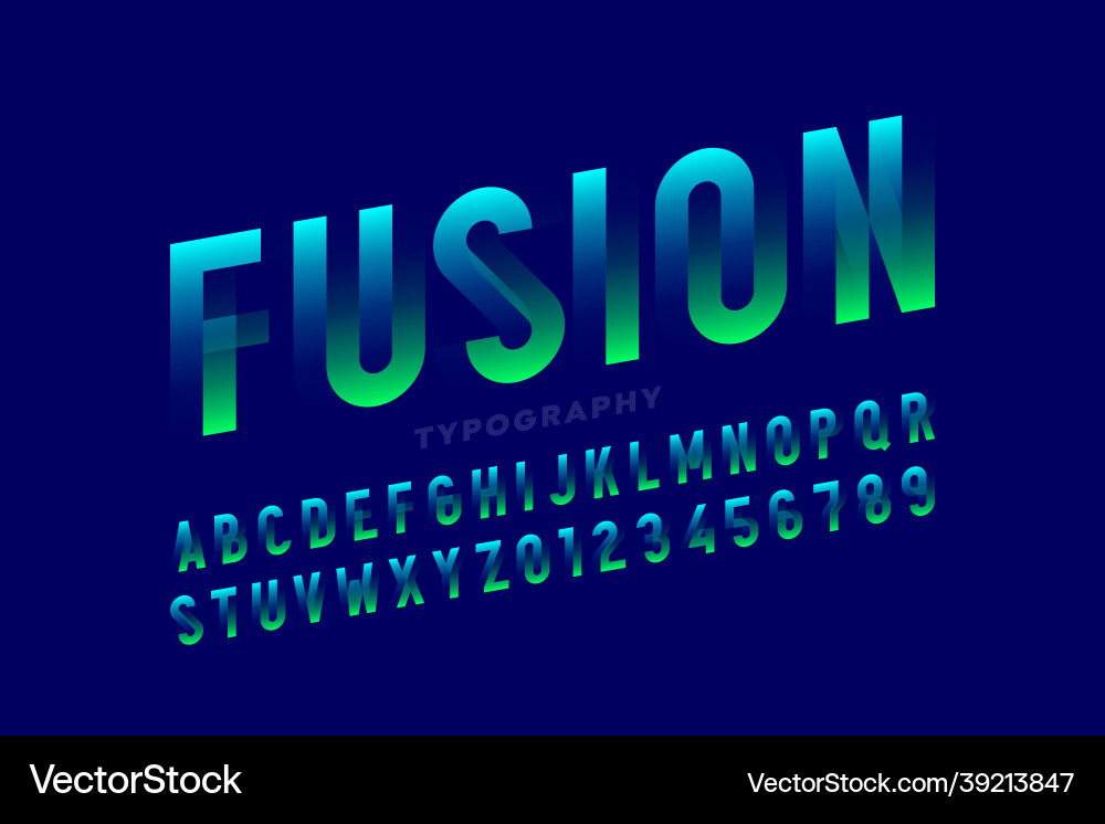 Modern fusion style font design Modern fusion style font design Vector Image