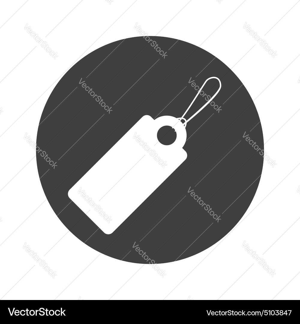 Monochrome round string tag icon Vector Image