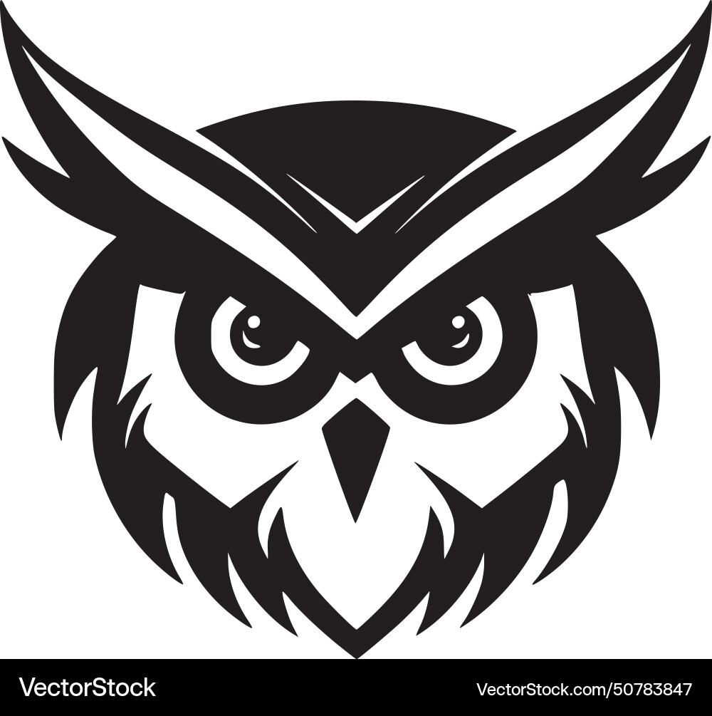 Owl - black and white Royalty Free Vector Image