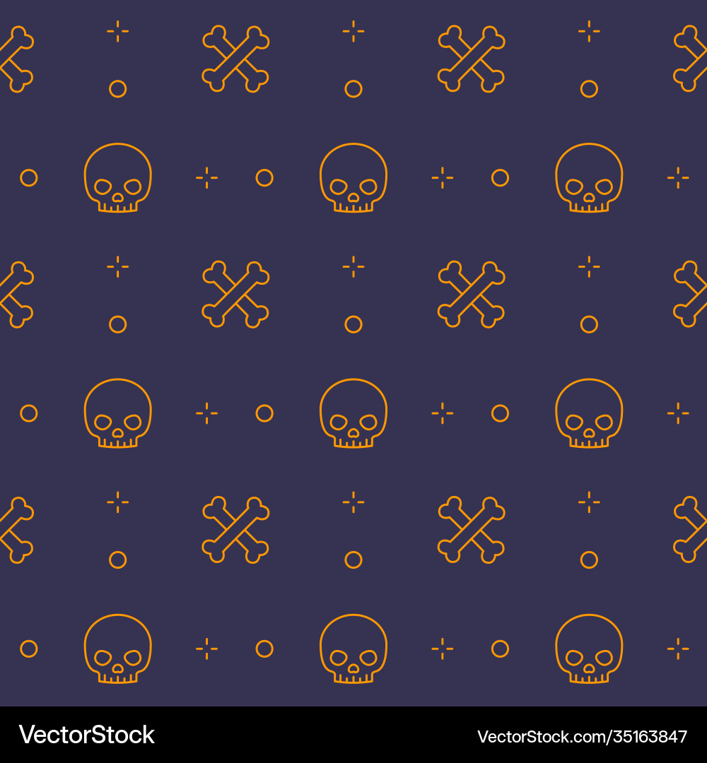 Pattern with skull and bones seamless background vector image