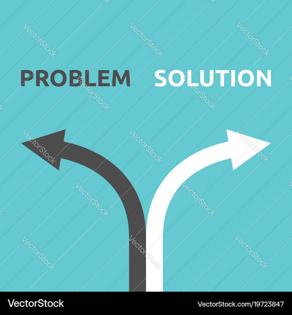 Problem and solution arrows vector image