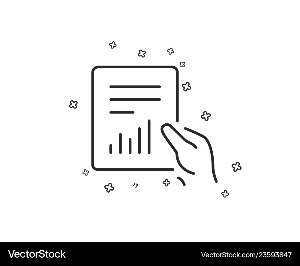 Report document line icon analysis chart Vector Image