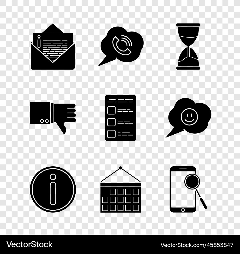 Set envelope speech bubble with phone call Set envelope speech bubble with phone call vector image